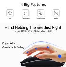 Load image into Gallery viewer, Silent Smooth Black 2400 DPI Wireless Mouse