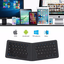 Load image into Gallery viewer, Foldable Leather Mini Keyboard w FREE case and stand